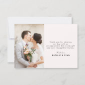 Hartelijke dank u bruid & bruidegom trouwfoto kaar bedankkaart (Achterkant)