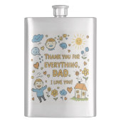Hartelijke Doodle "Dank je wel pap" Art Flacon (Voorkant)