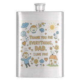 Hartelijke Doodle "Dank je wel pap" Art Flacon