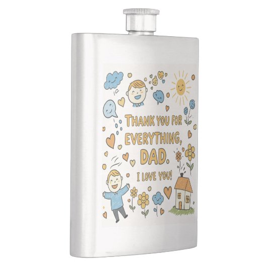 Hartelijke Doodle "Dank je wel pap" Art Flacon (Rechts)