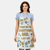 Hartelijke Doodle "Dank je wel pap" Art Schort (Gedragen)