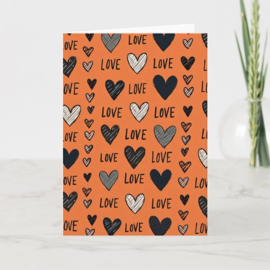 Hartelijke Doodle Liefdeskaart Kaart (Voorkant)