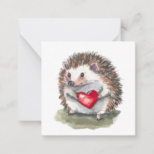 Hartelijke egel postkaart stijl notitiekaart notitiekaartje