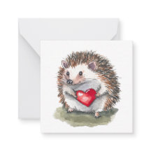 Hartelijke egel postkaart stijl notitiekaart