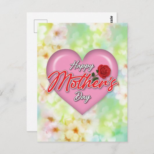 Hartelijke Elegante Moederdag Design Briefkaart (Voorkant / Achterkant)