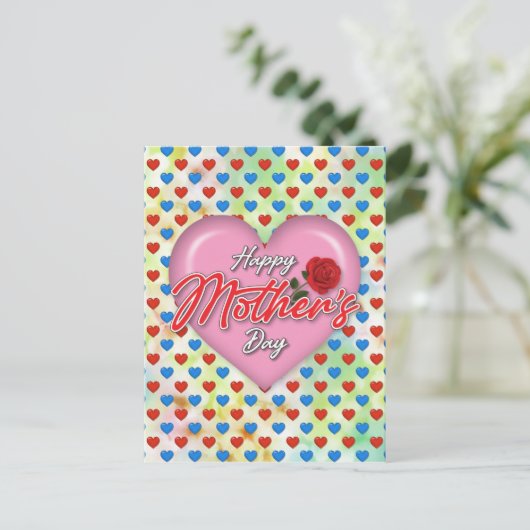 Hartelijke Elegante Moederdag Ontwerp Briefkaart (Staand voorkant)