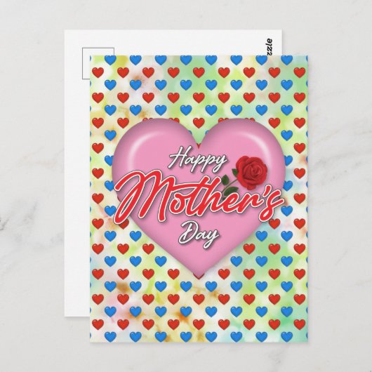 Hartelijke Elegante Moederdag Ontwerp Briefkaart (Voorkant / Achterkant)