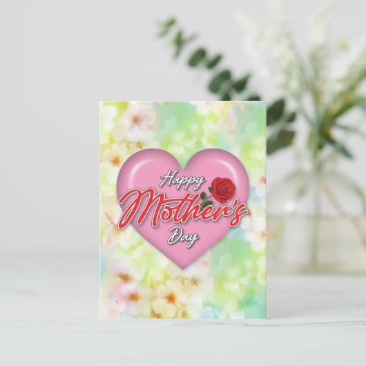 Hartelijke Elegante Moederdag Ontwerp Briefkaart (Staand voorkant)