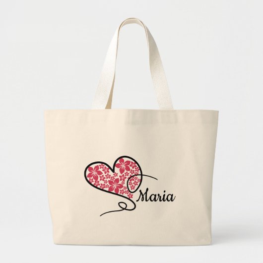 Hartelijke Elegantie: Doodle & Bloem Grote Boodsch Grote Tote Bag (Voorkant)