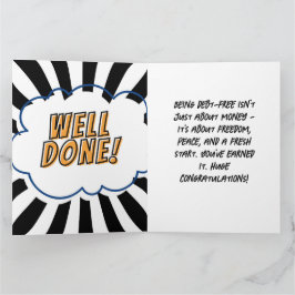 Hartelijke felicitatie ter ere van financiële vrij kaart