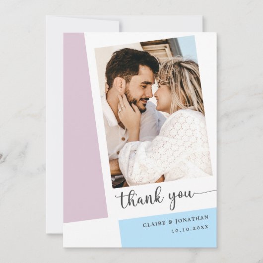 Hartelijke foto bruiloft dank je kaart (Voorkant)