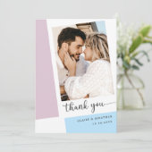 Hartelijke foto bruiloft dank je kaart (Staand voorkant)