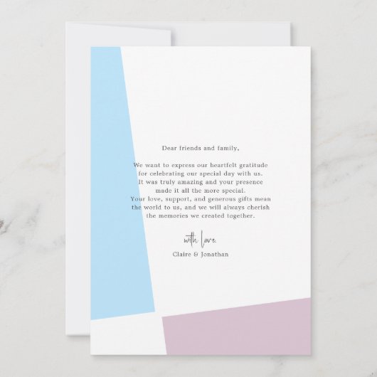 Hartelijke foto bruiloft dank je kaart (Achterkant)