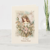 Hartelijke Gevoelens Vintage-Style Engel Kaart (Voorkant)