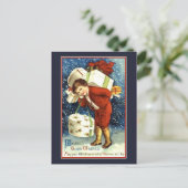 Hartelijke goede wensen vintage kerst Kaart (Staand voorkant)