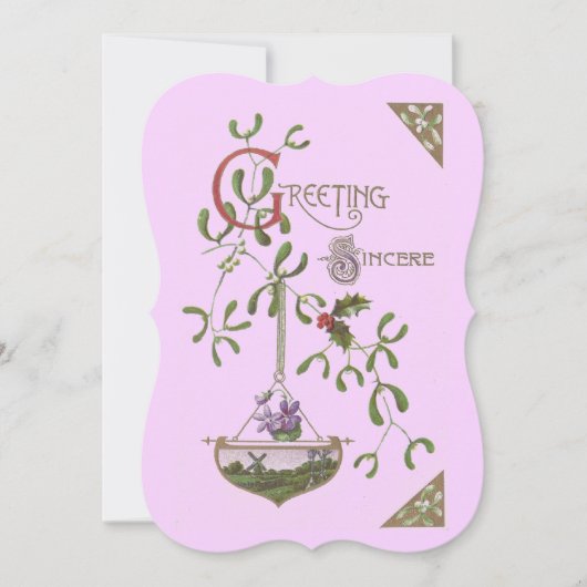 "Hartelijke Groet" Vintage blanco Kaart (Voorkant)