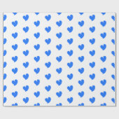 Hartelijke Harten - Blauw en Wit - Cadeaupapier (Vlak)