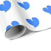 Hartelijke Harten - Blauw en Wit - Cadeaupapier (Rol Hoek)