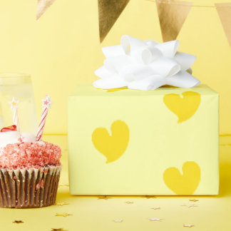 Hartelijke Harten - Geel en Lichtgeel - Cadeaupapier