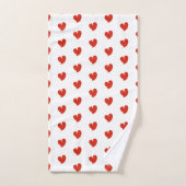 Hartelijke Harten - Rood en Wit - Bad Handdoek (Handdoek)