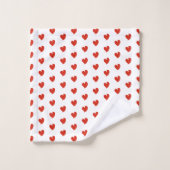Hartelijke Harten - Rood en Wit - Bad Handdoek (Wasdoekje)