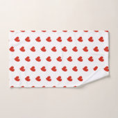 Hartelijke Harten - Rood en Wit - Bad Handdoek (Handdoek)
