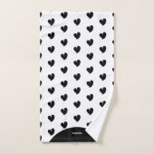 Hartelijke Harten - Zwart en Wit Aangepaste Tekst Bad Handdoek (Handdoek)