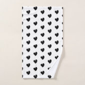 Hartelijke Harten - Zwart en Wit - Bad Handdoek Se (Handdoek)
