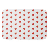 Hartelijke Hartjes - Rood en Wit - Badmat (Voorkant)
