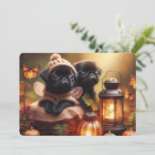 Hartelijke herfst puggle kaart (Staand voorkant)