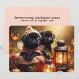 Hartelijke herfst puggle kaart