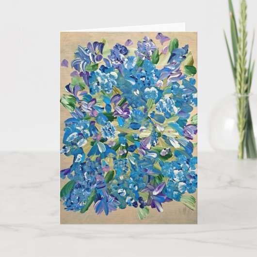 Hartelijke hortensia notitiekaarten (Voorkant)