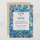 Hartelijke hortensia QR Code Wedding Save The Date (Voorkant / Achterkant)