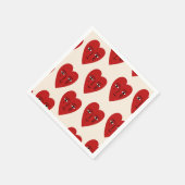 "Hartelijke impressies: hart bedrukt papier servet (Hoek)