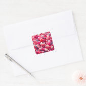 Hartelijke inspiratie voor Pink & Red Valentijns Vierkante Sticker (Envelop)
