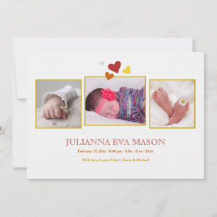 Hartelijke introductie Fotoaankondiging Geboorte Aankondiging