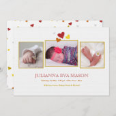 Hartelijke introductie Fotoaankondiging Geboorte Aankondiging (Voorkant / Achterkant)