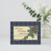 Hartelijke kerstgroeten, Douglas tartan Feestdagenkaart (Staand voorkant)