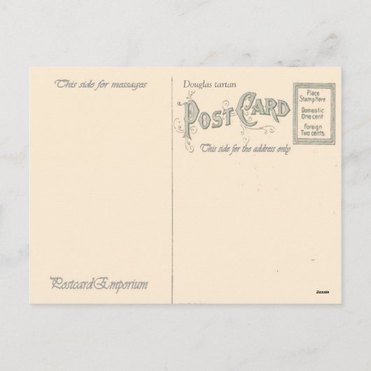 Hartelijke kerstgroeten, Douglas tartan Feestdagenkaart (Achterkant)