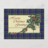 Hartelijke kerstgroeten, Douglas tartan Feestdagenkaart (Voorkant)