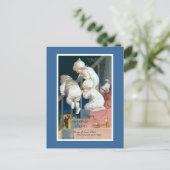 "Hartelijke kerstwensen" Vintage Feestdagenkaart (Staand voorkant)