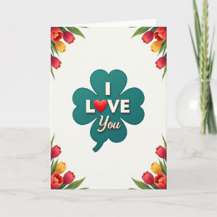 Hartelijke Klaverliefdeskaart Kaart