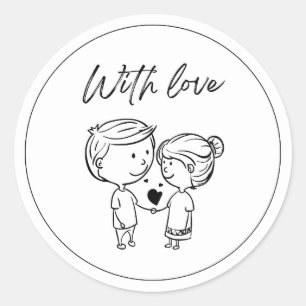 Hartelijke Liefde Ronde Sticker