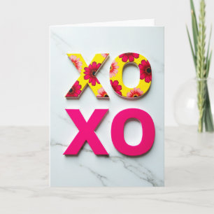 Hartelijke marmeren Xoxo kaart