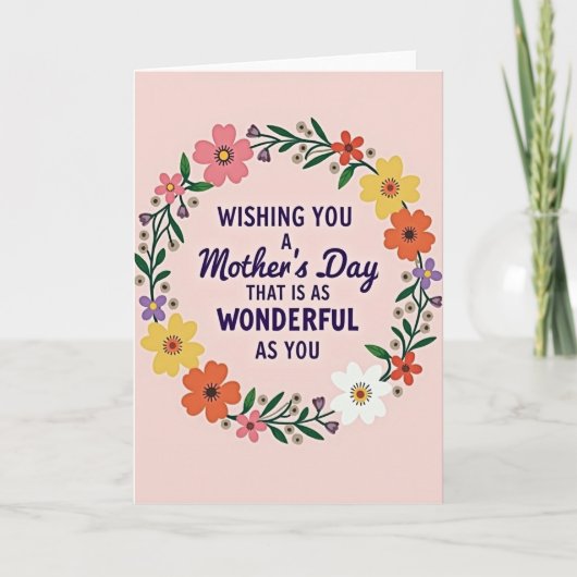 Hartelijke Moederdag Bloemkaart Kaart (Voorkant)