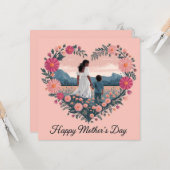 Hartelijke Moederdag Ontwerp: Moeder en Kind Kaart (Voorkant / Achterkant in situ)