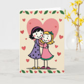 Hartelijke Moederdag-schetskaart Kaart (Gele Bloem)