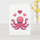 Hartelijke Octopus Kunstkaart Kaart (Gele Bloem)