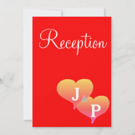 Hartelijke Ontvangstkaarten met Rode Monogram en Z Kaart