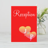 Hartelijke Ontvangstkaarten met Rode Monogram en Z Kaart (Staand voorkant)